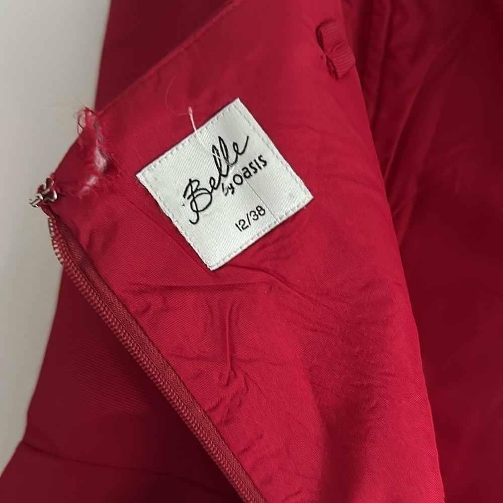 Oasis red strapless mini dress with bow details women’s 6 - Picture 3 of 11